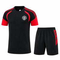Manchester United 26/27 Black/Red Stripes Training Kids Jersey Set