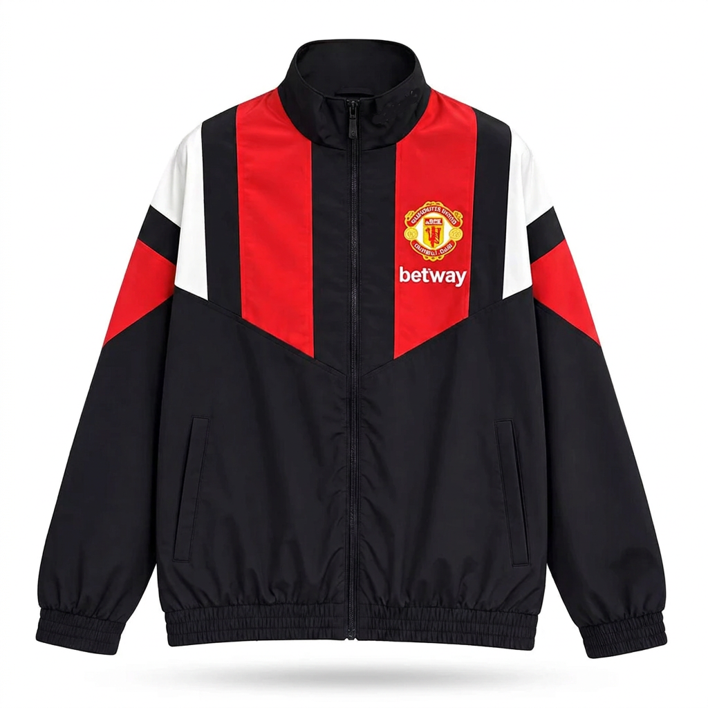 Manchester United 26/27 Black/Red/White Windbreaker Full-Zip Jacket