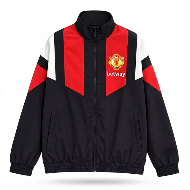 Manchester United 26/27 Black/Red/White Windbreaker Full-Zip Jacket