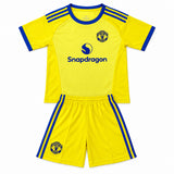 Manchester United 26/27 Black/Yellow Stripes Goalkeeper Kids Jersey Set