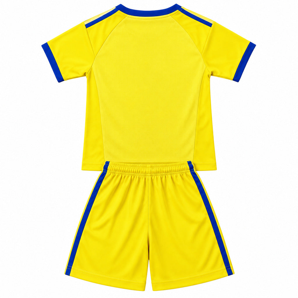 Manchester United 26/27 Black/Yellow Stripes Goalkeeper Kids Jersey Set