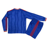 Manchester United 26/27 Blue/Red Trim Away Long Sleeve Kids Jersey Set