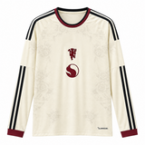 Manchester United 26/27 Ivory/Beige/Maroon/Black Stripes Third Long Sleeve Jersey