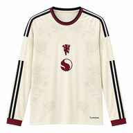 Manchester United 26/27 Ivory/Beige/Maroon/Black Stripes Third Long Sleeve Jersey