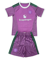 Manchester United 26/27 Pink/Green Away Goalkeeper Kids Jersey Set