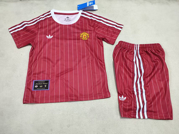 Manchester United 26/27 Red/White Pinstripe Kids Jersey Set