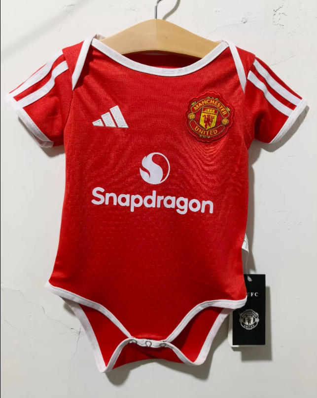 Manchester United 26/27 Red/White Stripes Baby Bodyusuit