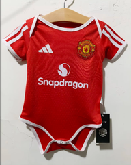 Manchester United 26/27 Red/White Stripes Baby Bodyusuit