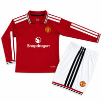 Manchester United 26/27 Red/White Trim Home Long Sleeve Kids Jersey Set