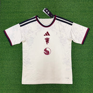 Manchester United 26/27 White/Black Stripes Maroon Trim Third Jersey