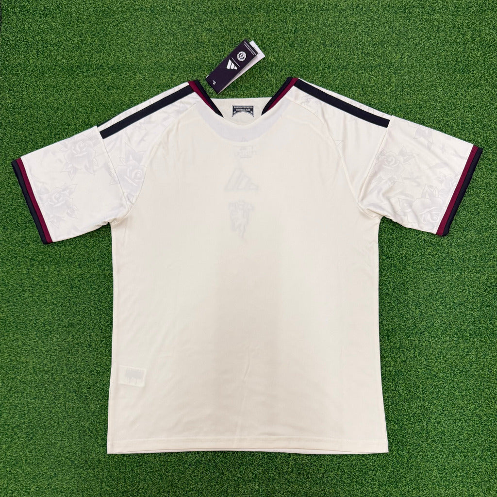 Manchester United 26/27 White/Black Stripes Maroon Trim Third Jersey