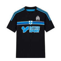 Marseille 2014/15 Black/Bright Blue Stripes Retro Third Jersey