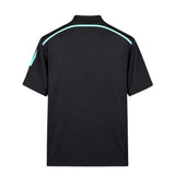 Marseille 2014/15 Black/Bright Blue Stripes Retro Third Jersey
