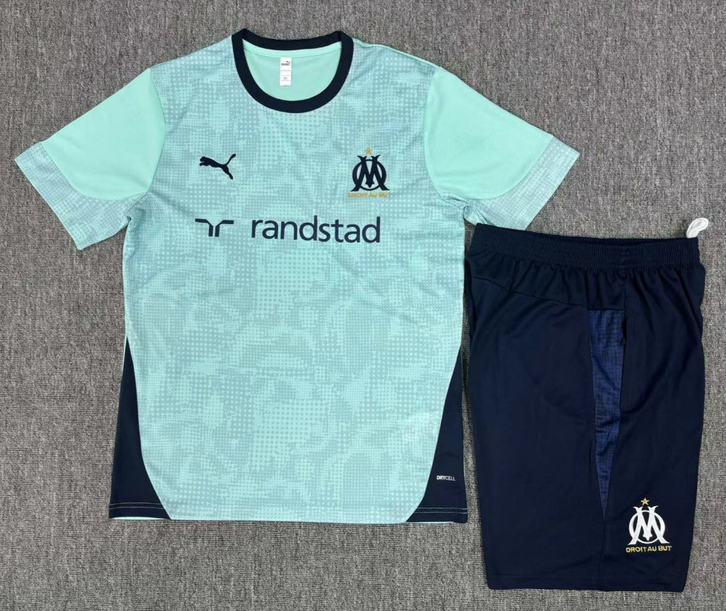 Marseille 25/26 Green/Navy Kids Jersey Set