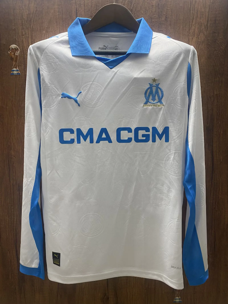 Marseille 25/26 White Home Long Sleeves Jersey