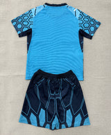 Marseille 26/27 Blue Honeycomb Goalkeeper Kids Jersey Set