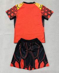 Marseille 26/27 Orange/Black Honeycomb Goalkeeper Kids Jersey Set