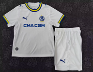Marseille 26/27 White/Blue/Gold Home Kids Jersey Set