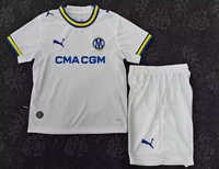 Marseille 26/27 White/Blue/Gold Home Kids Jersey Set