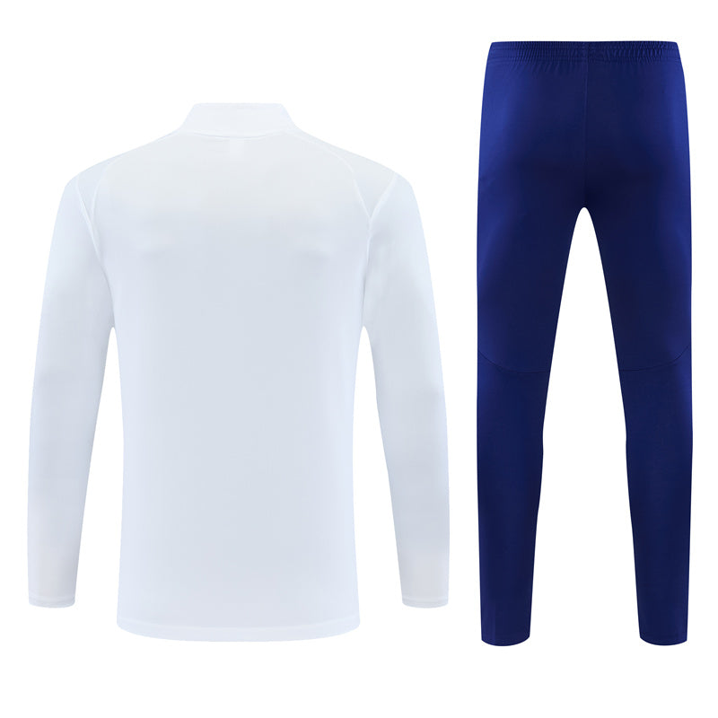 Marseille 26/27 White with Royal Blue Training Tracksuit Set