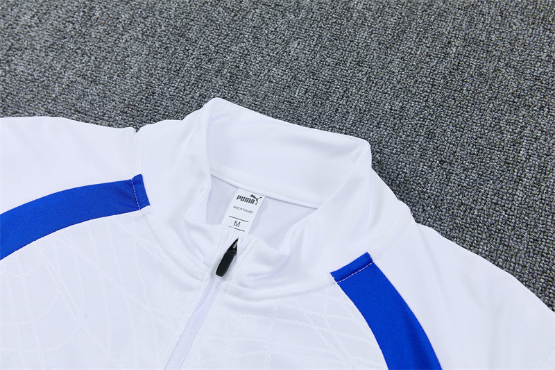 Marseille 26/27 White with Royal Blue Training Tracksuit Set
