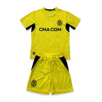 Marseille 26/27 Yellow/Black Goalkeeper Kids Jersey Set