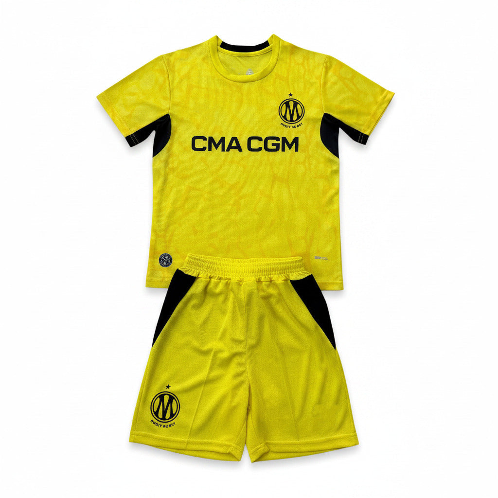 Marseille 26/27 Yellow/Black Goalkeeper Kids Jersey Set