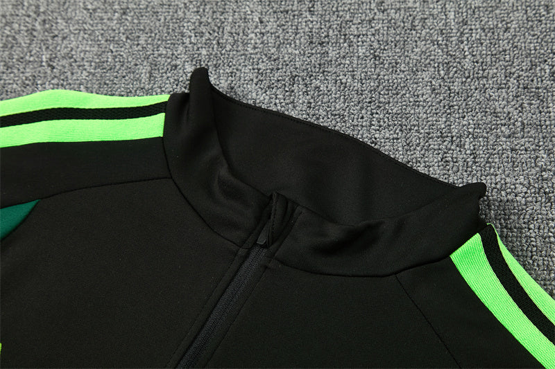 Mexican 26/27 Black/Semi Flash Green Training Tracksuit Set