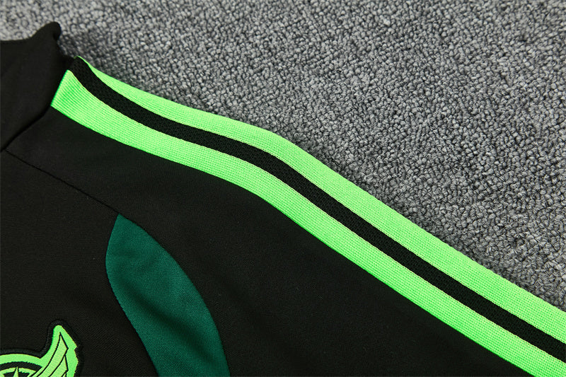 Mexican 26/27 Black/Semi Flash Green Training Tracksuit Set