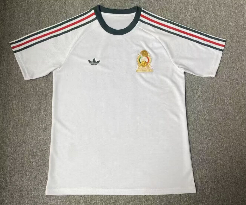 Mexico 1986 Retro White/Black/Red Away Jersey