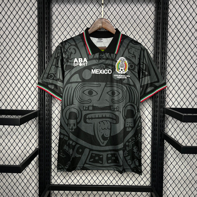 Mexico 1998 Vintage Retro Black Away Jersey