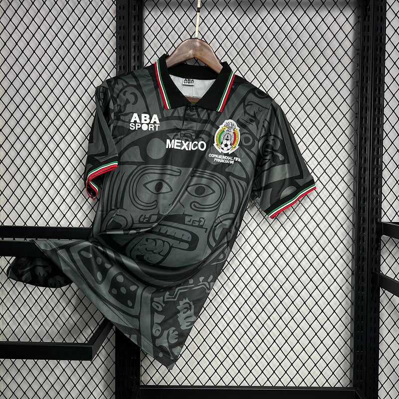 Mexico 1998 Vintage Retro Black Away Jersey