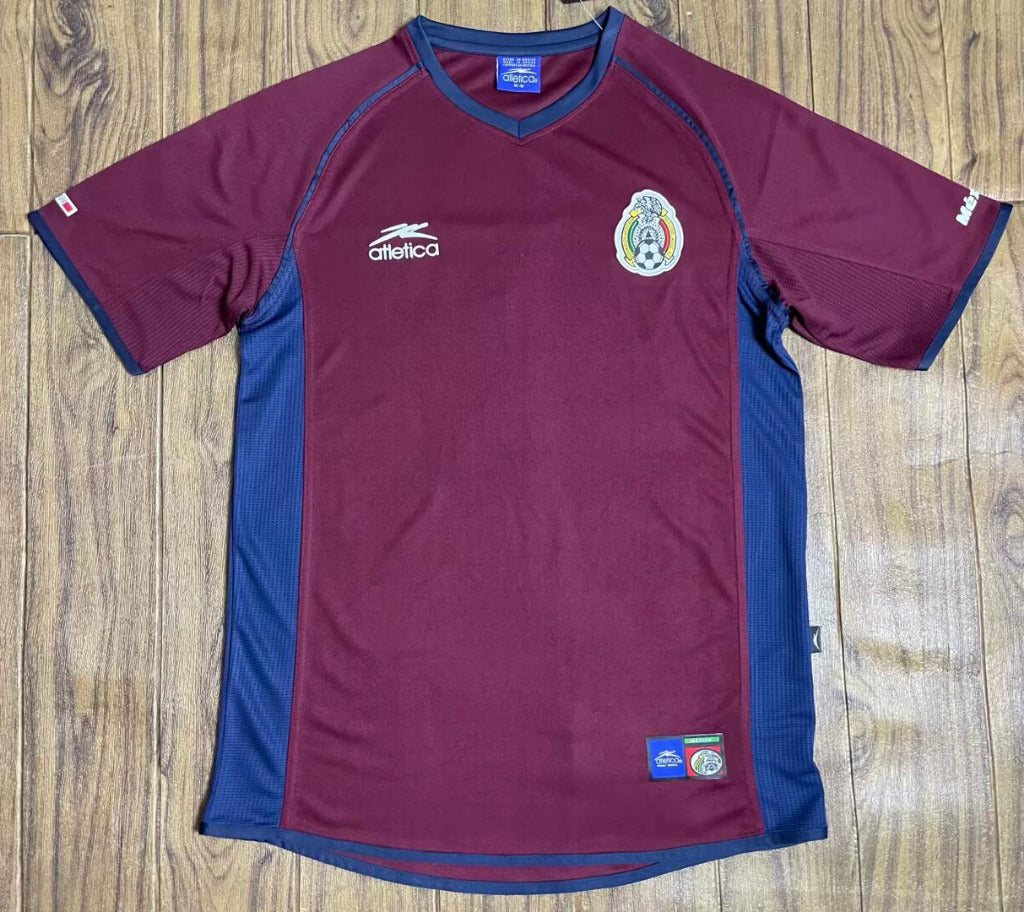 Mexico 2002 Retro Burgundy/Blue Third Away Jersey
