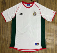 Mexico 2002 Retro White/Green/Red Away Jersey