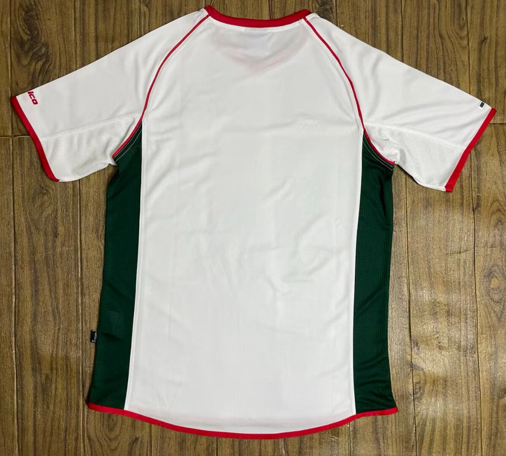 Mexico 2002 Retro White/Green/Red Away Jersey