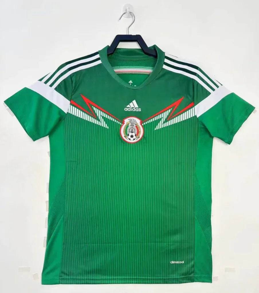Mexico 2014 Vintage Retro Green Home Jersey