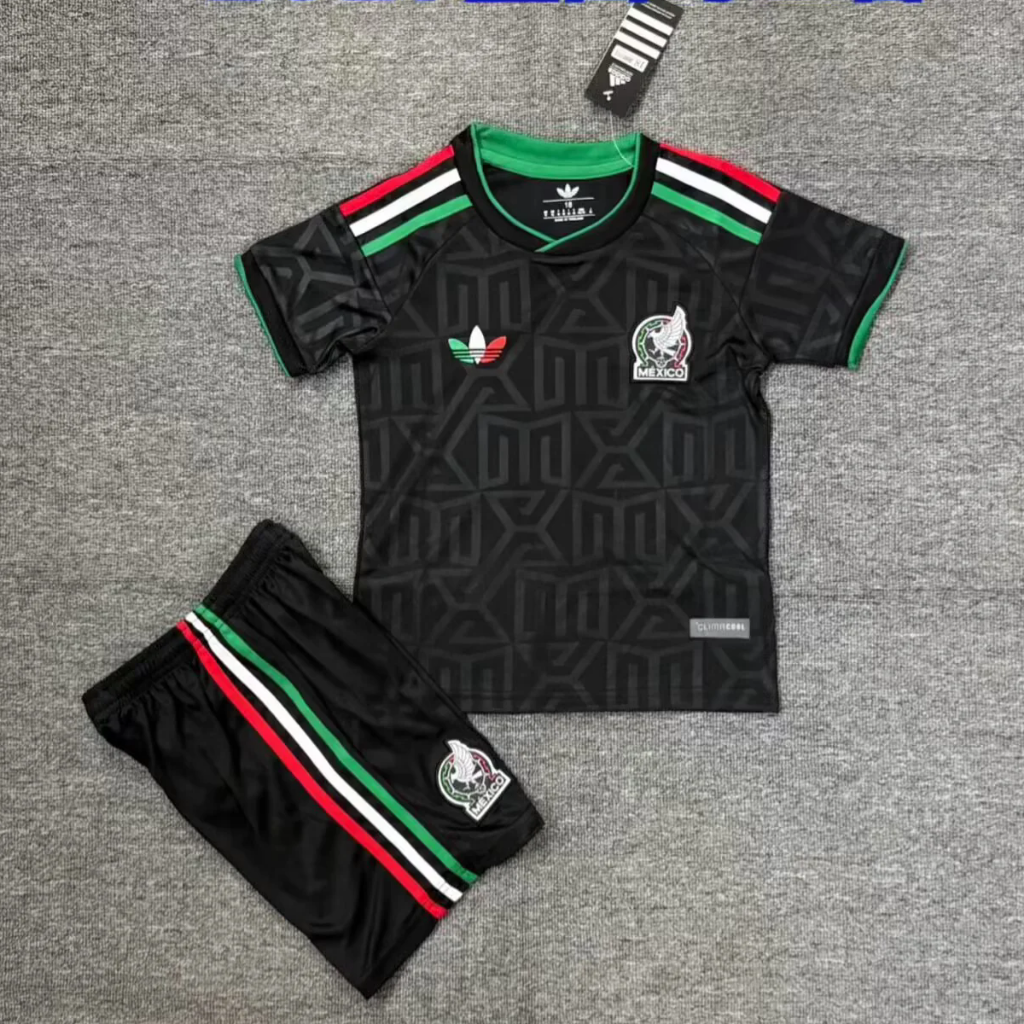 Mexico 2026 Black/Green Third Kids Jersey Set