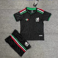 Mexico 2026 Black/Green Third Kids Jersey Set