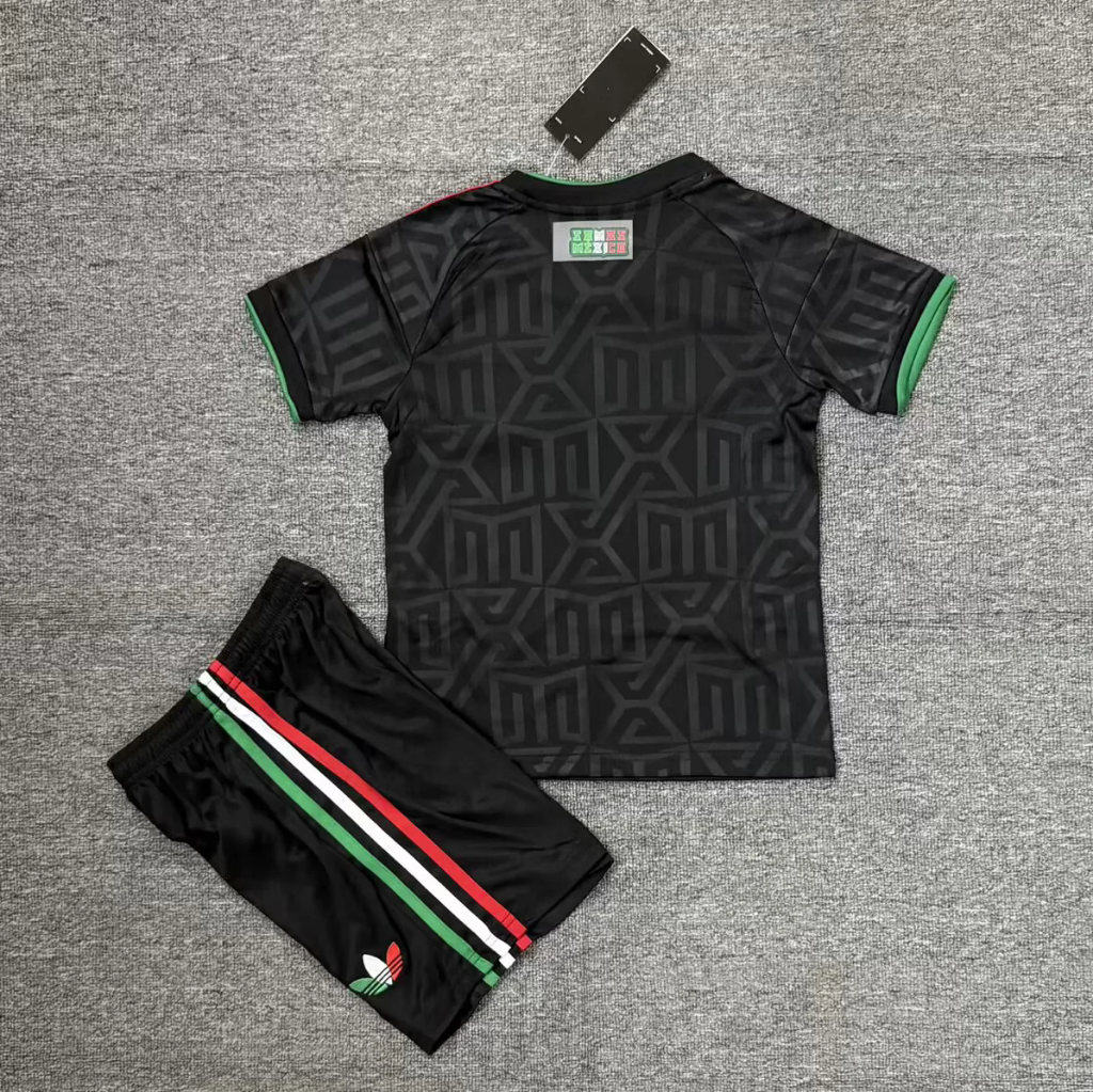 Mexico 2026 Black/Green Third Kids Jersey Set