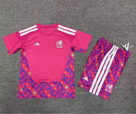 Mexico 2026 Pink/White Goalkeeper Kids Jersey Set