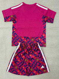 Mexico 2026 Pink/White Stripes ink Goalkeeper Kids Jersey Set