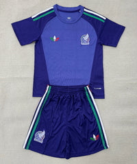 Mexico 2026 Purple/Blue Away Goalkeeper Kids Jersey Set