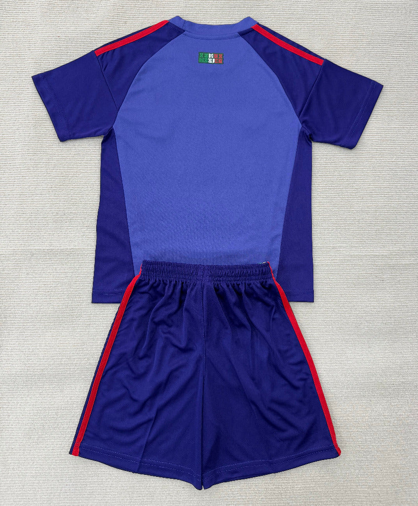 Mexico 2026 Purple/Blue Away Goalkeeper Kids Jersey Set