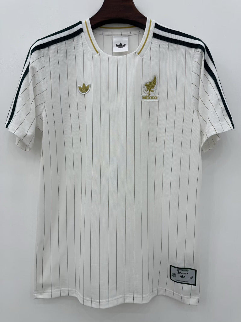 Mexico 2026 White/Gray Vertical Stripes Jersey