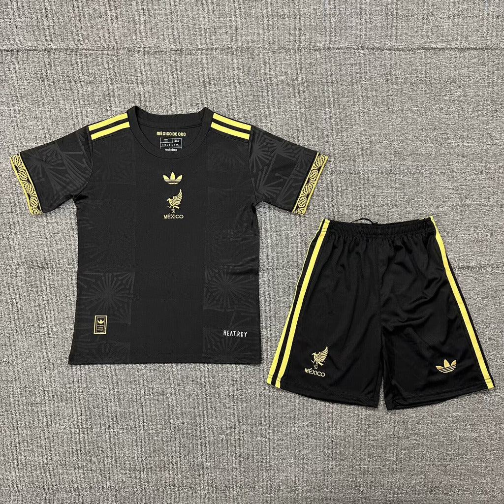 Mexico 25/26 Gold Cup Black Kids Jersey Set