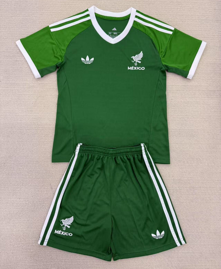 Mexico 25/26 Green Goalkeeper Kids Jersey Set