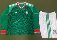 Mexico 25/26 Green World Cup Home Long Sleeve Kids Kit