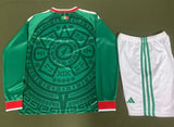 Mexico 25/26 Green World Cup Home Long Sleeve Kids Kit
