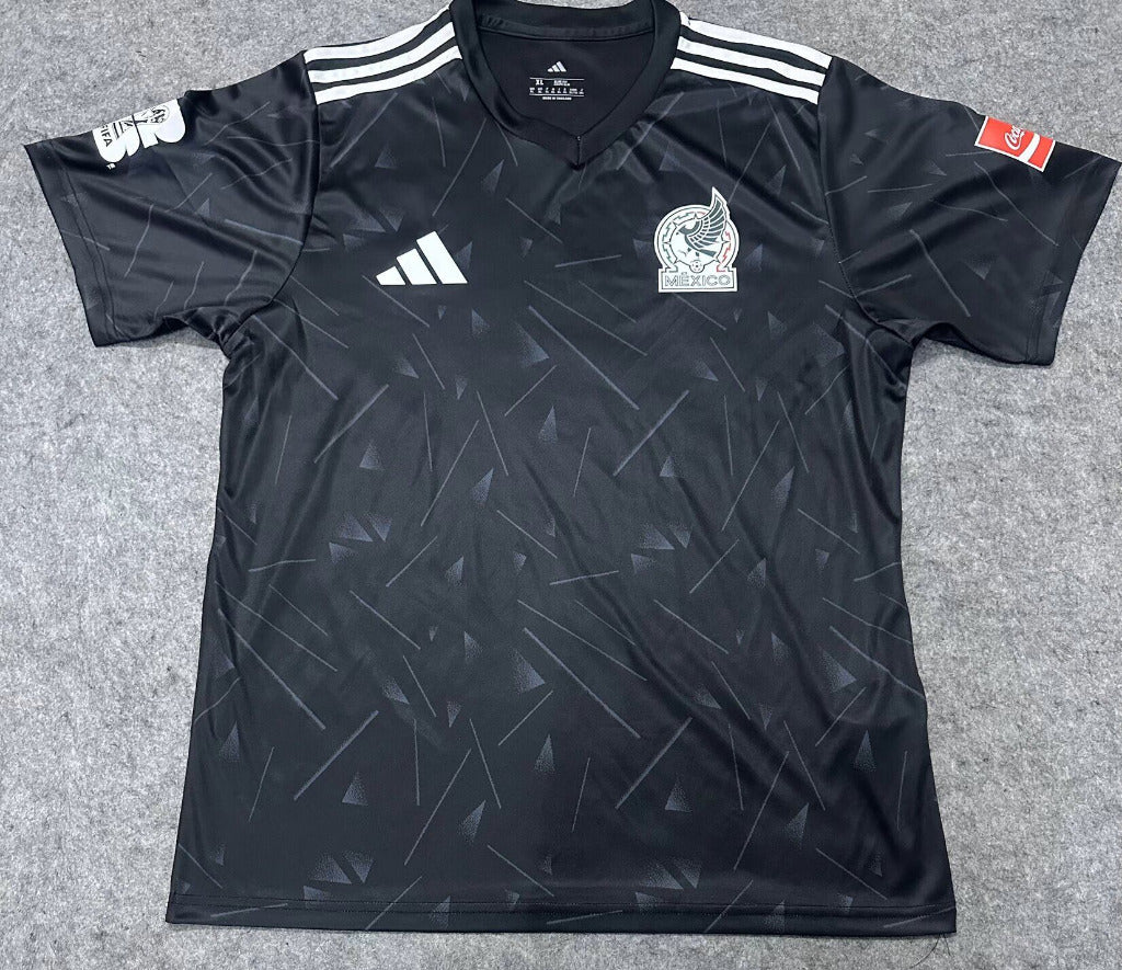 Mexico 26/27 Black/White Stripes Coca-Cola Jersey