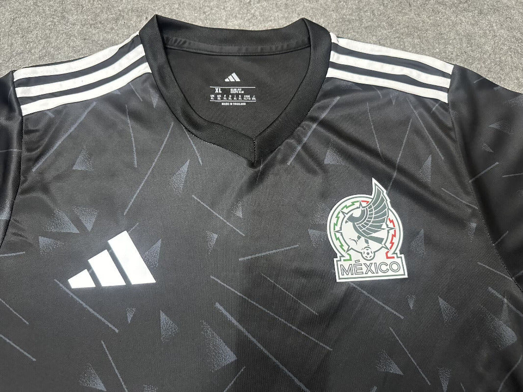 Mexico 26/27 Black/White Stripes Coca-Cola Jersey